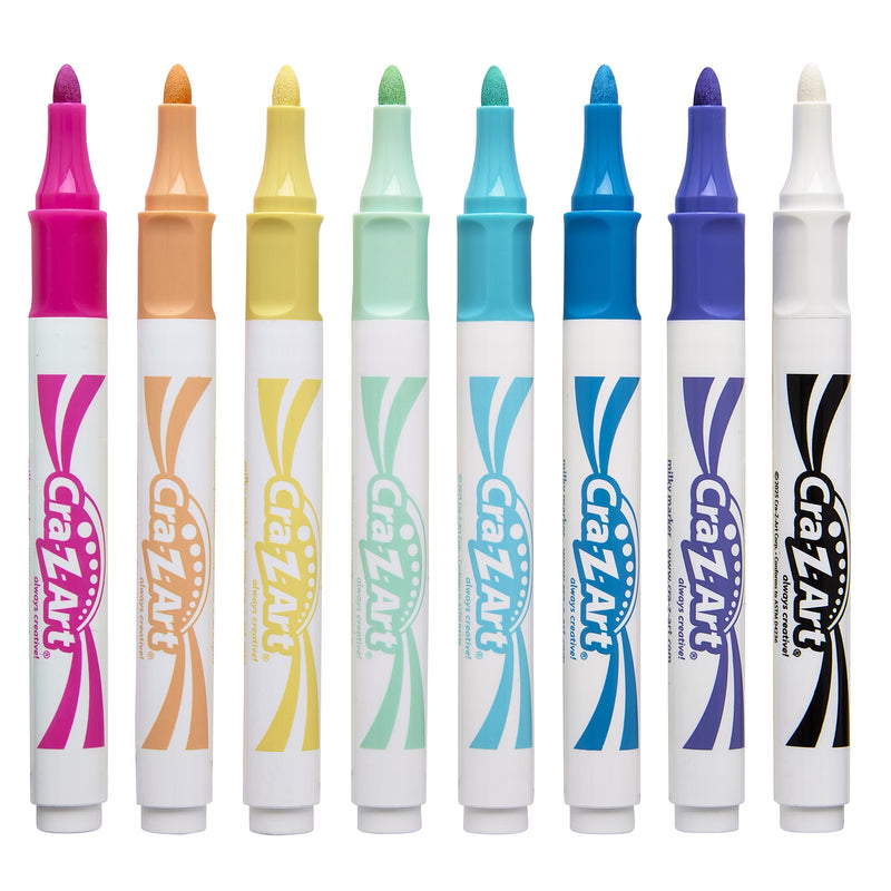 Cra-Z-Art Milky Broad Line Markers, 8 Pastel Colors, Ages 3+