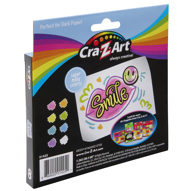 Cra-Z-Art Milky Broad Line Markers, 8 Pastel Colors, Ages 3+