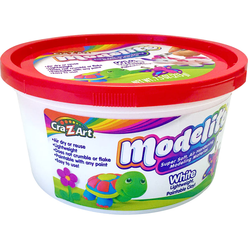 Cra-Z-Art Modelite Lightweight Air-Dry Modeling Clay, White, 7.5 oz, Ages 3+