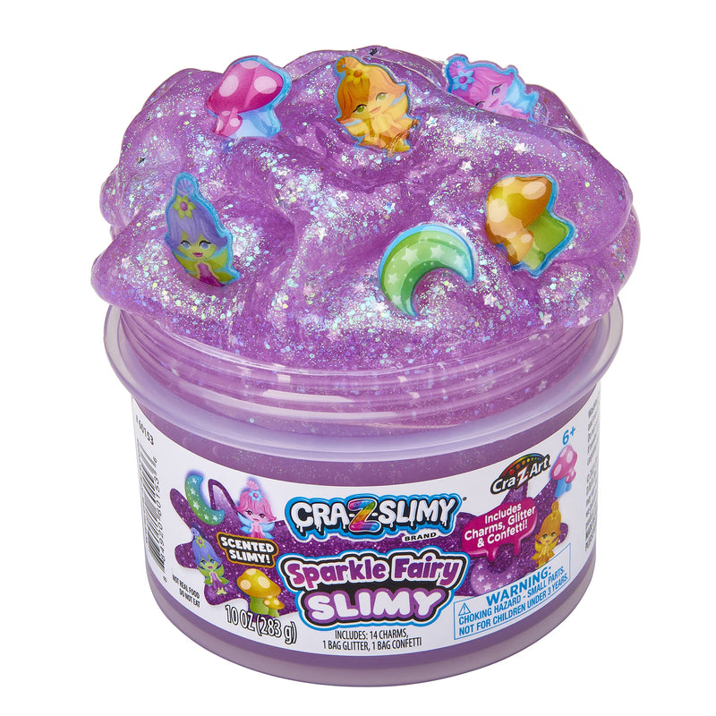 Cra-Z-Slimy Sparkle Fairy Purple Glitter Slime with Charms for Kids, Ages 6+