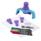 Cra-Z-Art Stamp Around Mandala Stamp & Color Art Kit for kids ages 6 and up, out of box featuring a mandala stamper, colorful markers, and glitter glue for creating and decorating symmetrical mandala art.