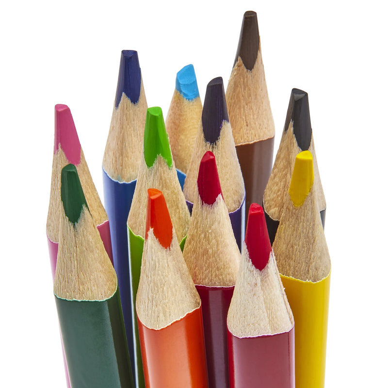 Cra-Z-Art Triangular Colored Pencils, 12 Vibrant Colors, Pre-Sharpened, Ages 3+