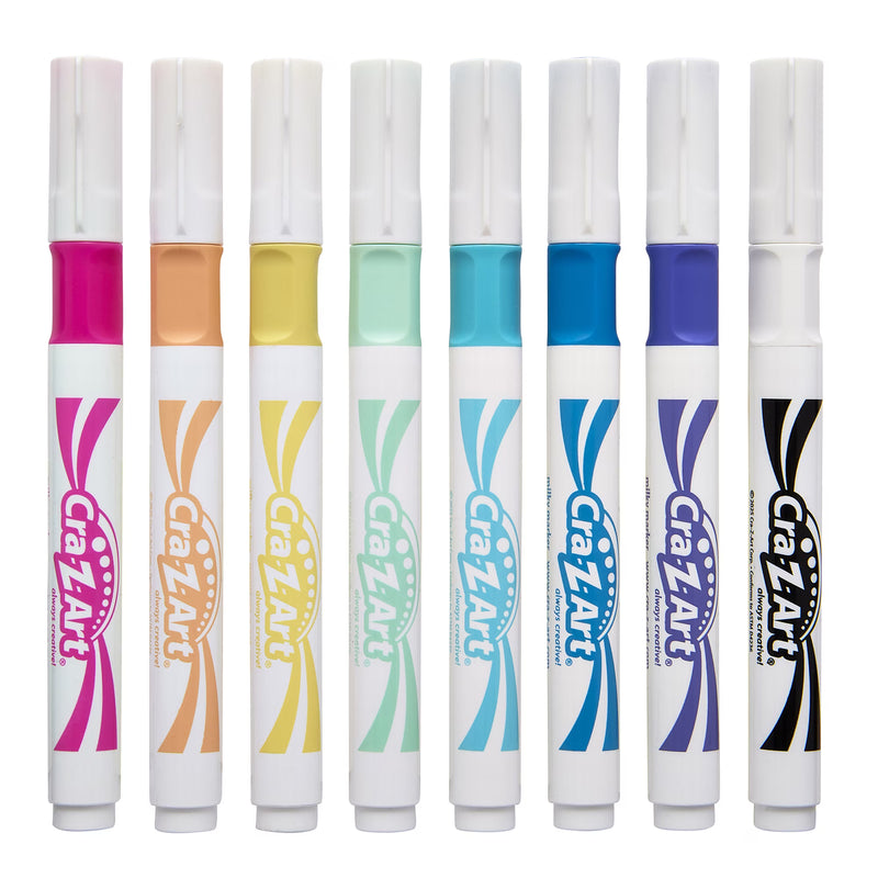 Cra-Z-Art Milky Broad Line Markers, 8 Pastel Colors, Ages 3+