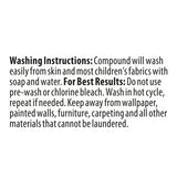 Instructions for cleaning the Stitch Shaped Cra-Z-Slimy Container: Gently wash with soap and water. Avoid using a pre-wash or bleach, and keep the container away from non-launderable materials such as items not intended for washing. For best results, make sure no residue remains after cleaning to maintain its unique Cra-Z-Slimy texture.
