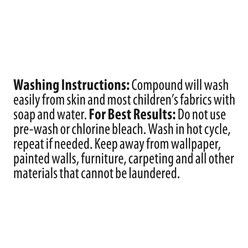 Instructions for cleaning the Stitch Shaped Cra-Z-Slimy Container: Gently wash with soap and water. Avoid using a pre-wash or bleach, and keep the container away from non-launderable materials such as items not intended for washing. For best results, make sure no residue remains after cleaning to maintain its unique Cra-Z-Slimy texture.