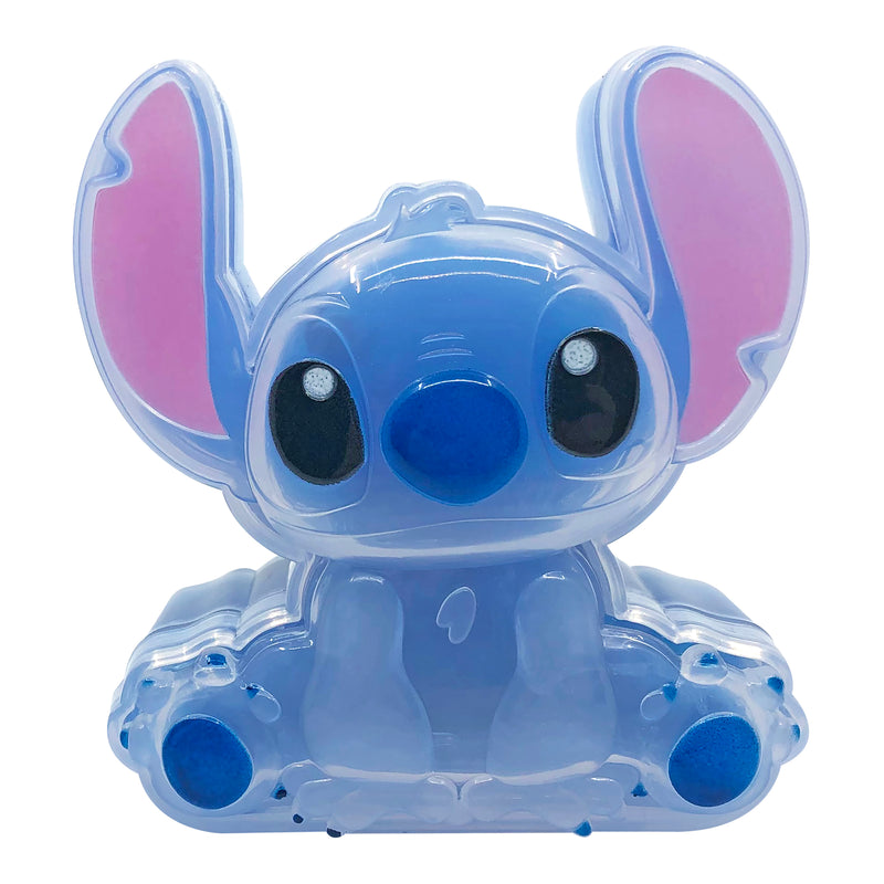 The Stitch Shaped Cra-Z-Slimy Container, resembling a blue cartoon figurine with large pink ears and big black eyes, exudes a playful and alien-like charm as it sits upright.