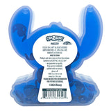 A Stitch-themed blue container figure with raised arms, viewed from the back. The packaging features Cra-Z-Slimy branding, along with product details and contact information.