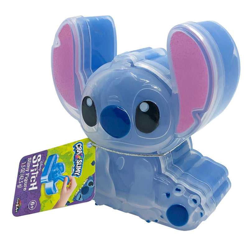 The Stitch Shaped Cra-Z-Slimy Container, resembling a cartoon character with large ears, is filled with oozy blue slime.