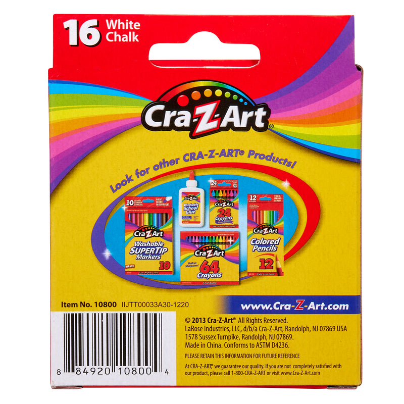 Cra-Z-Art, craies blanches, paquets de 16, boîte de 48
